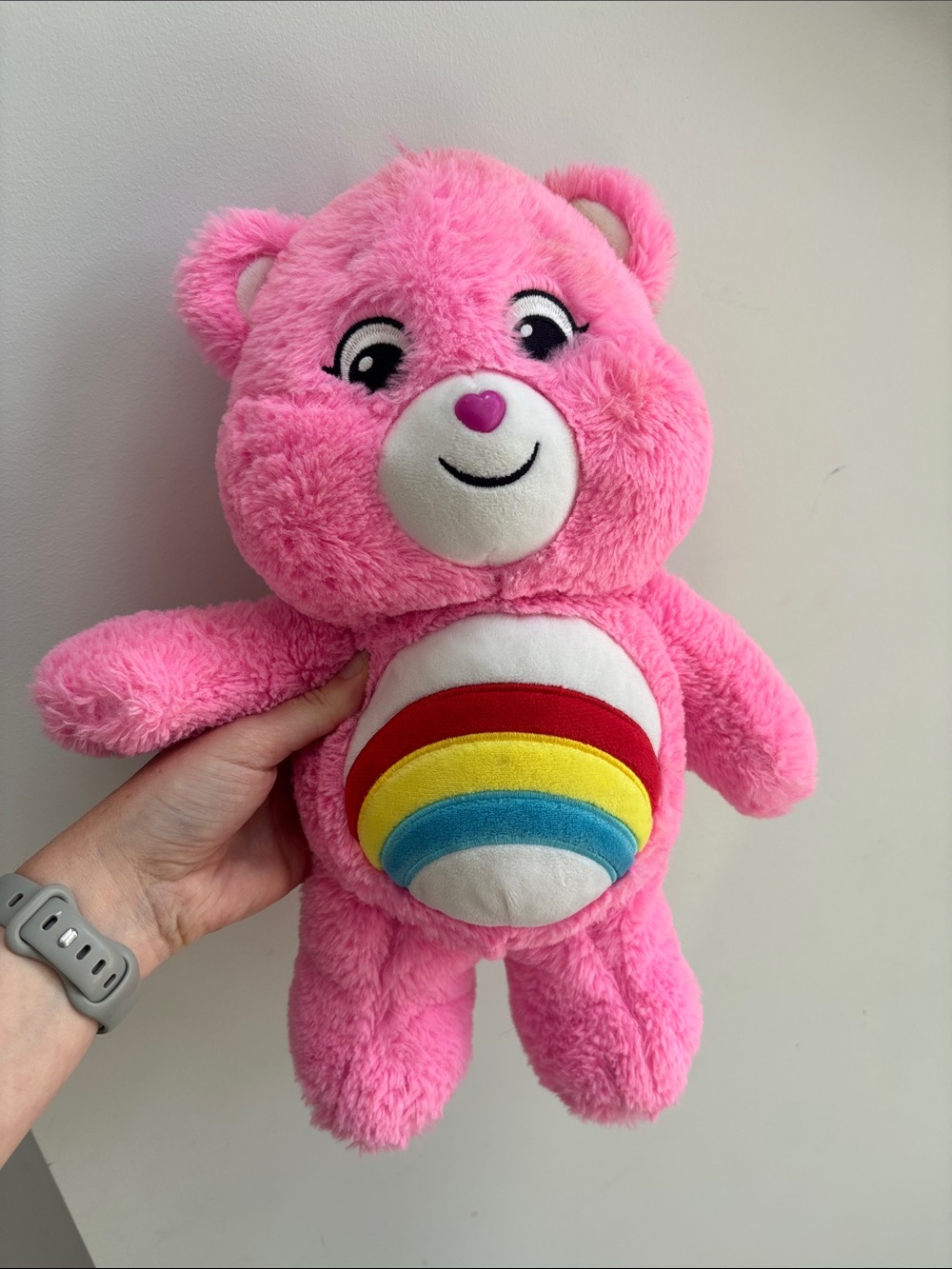 Care Bears : Pink Plush Rainbow-Belly Bear Stuffed Toy - Soft Cuddly Companion
